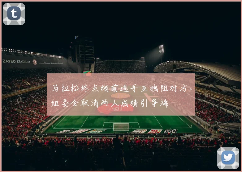 马拉松终点线前选手互拽阻对方,组委会取消两人成绩引争端